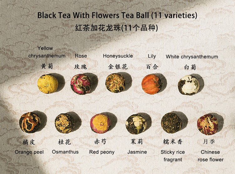 Black tea with flowers tea ball 11 varieties