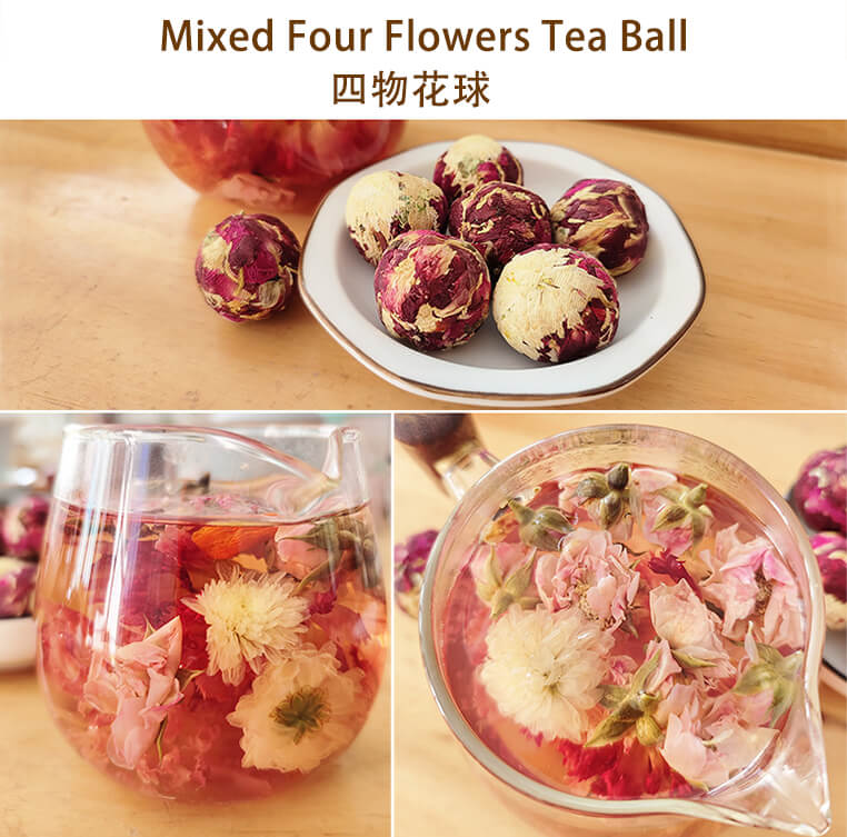 Mixed four flowers tea ball