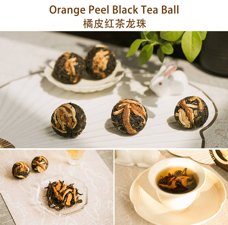 Orange peel black tea ball