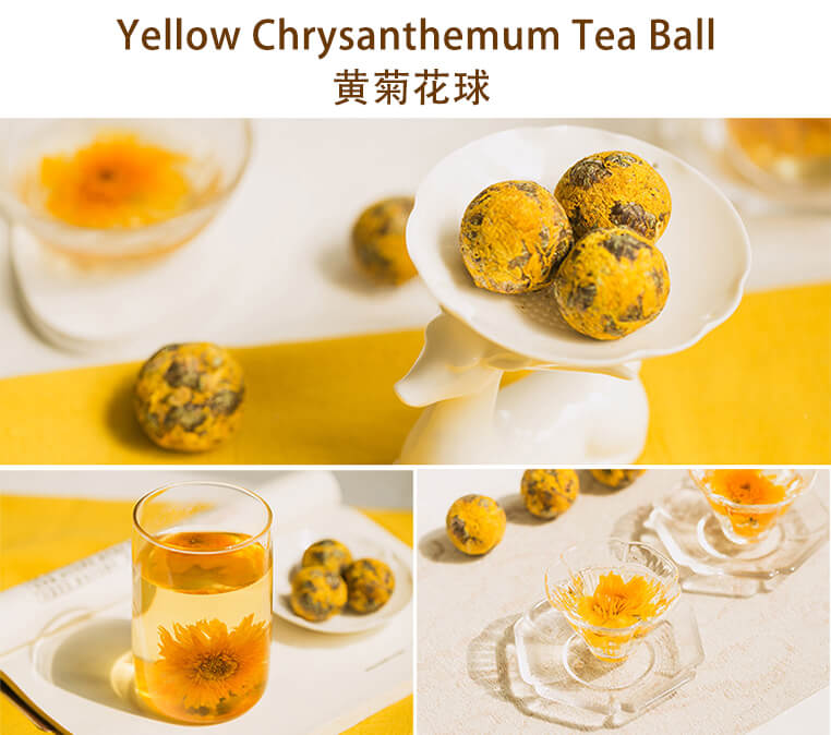 Yellow chrysanthemum tea ball