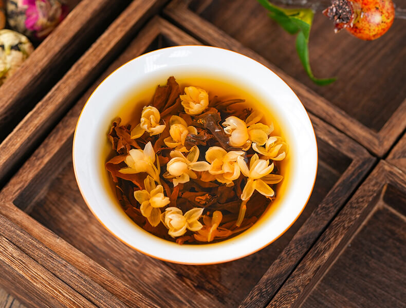 Chinese ball of tea flower that opens