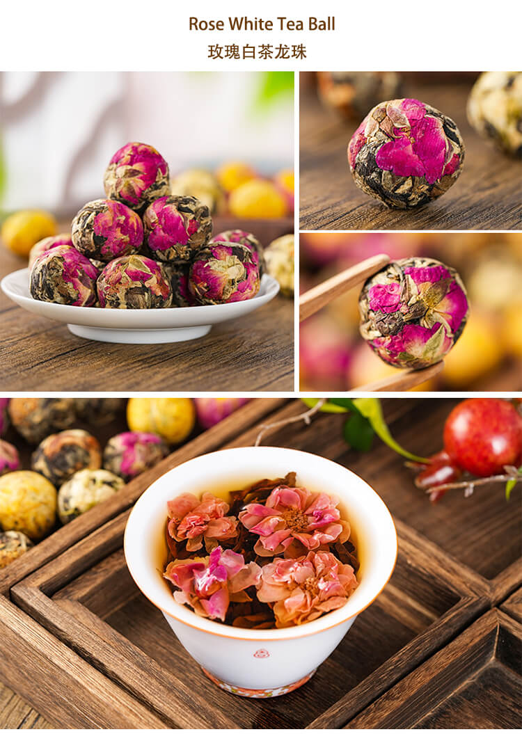 Rose white tea ball