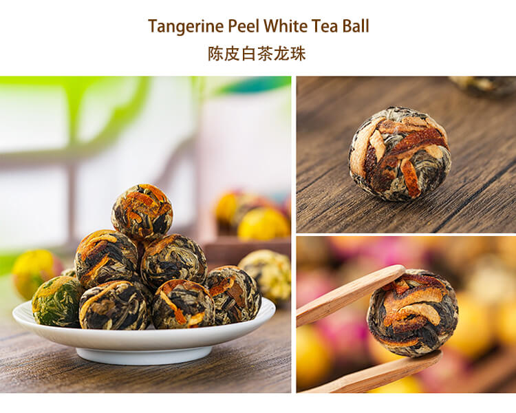 Tangerine peel white tea ball