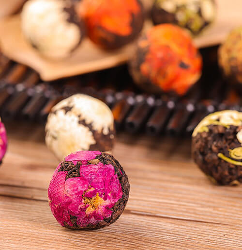 Flower with Puer tea