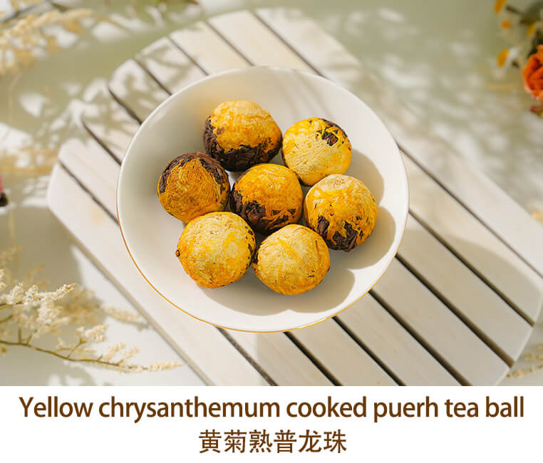 Yellow chrysanthemum flowers tea