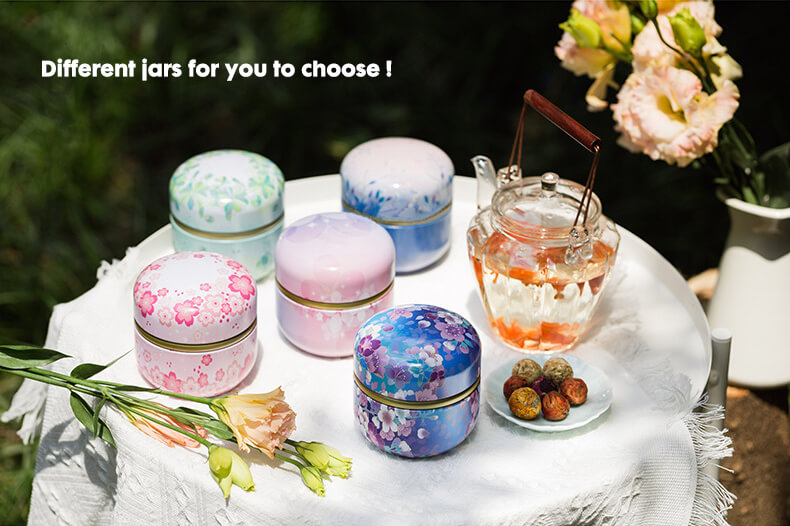 Colorful jars for tea ball