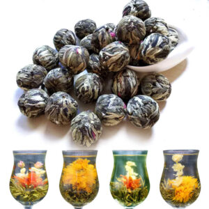 Different varieties of green tea ball