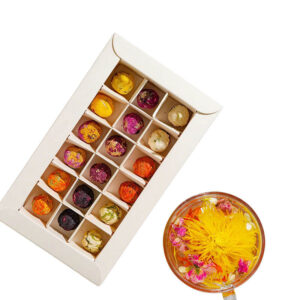 Beautiful tea balls blooming