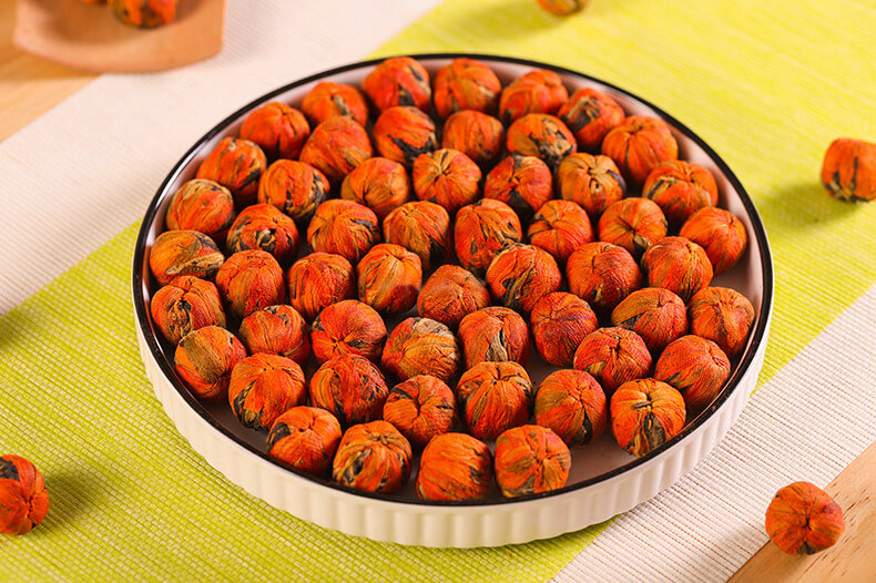 Lily Flower Embroidered Black Tea